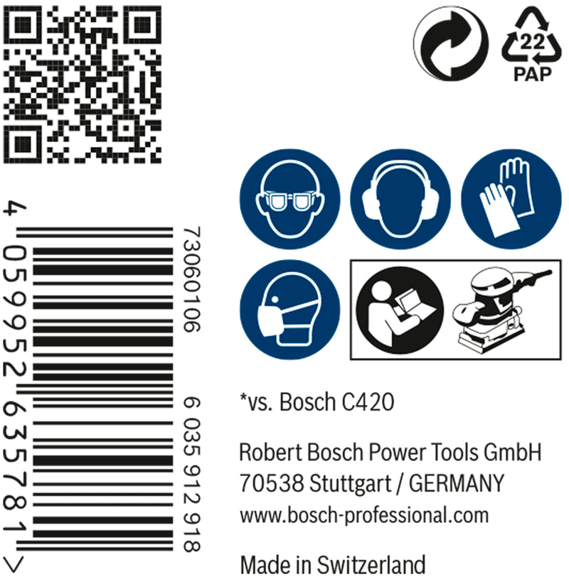 Bosch M480, 115x107mm, P120, 50x