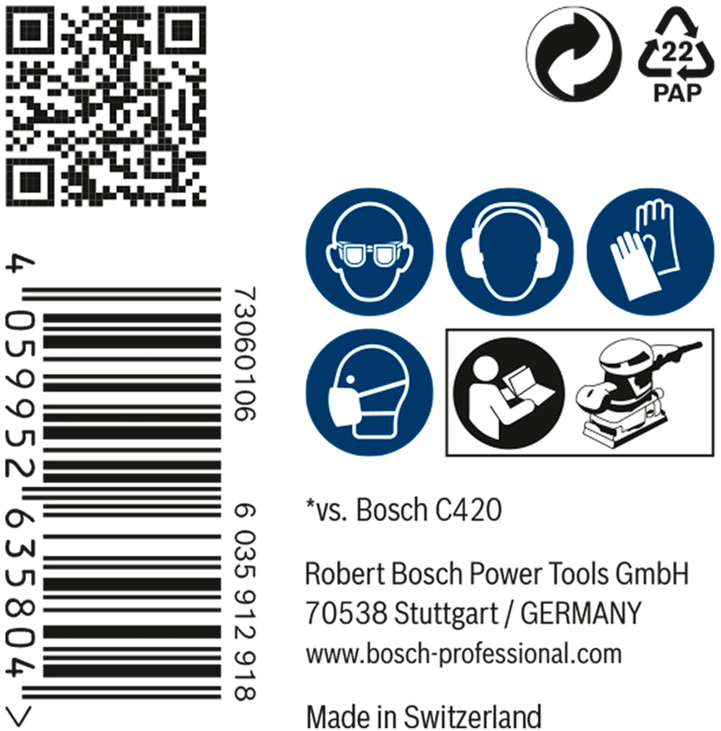 Bosch M480, 115x107mm, P240, 50x