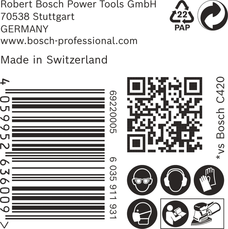 Bosch C470, 102x62/93mm, P180, 50x