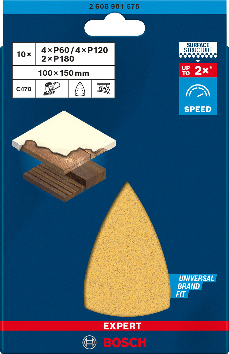 Bosch C470, 100x150mm, P4x60/4x120/2x180, 10x