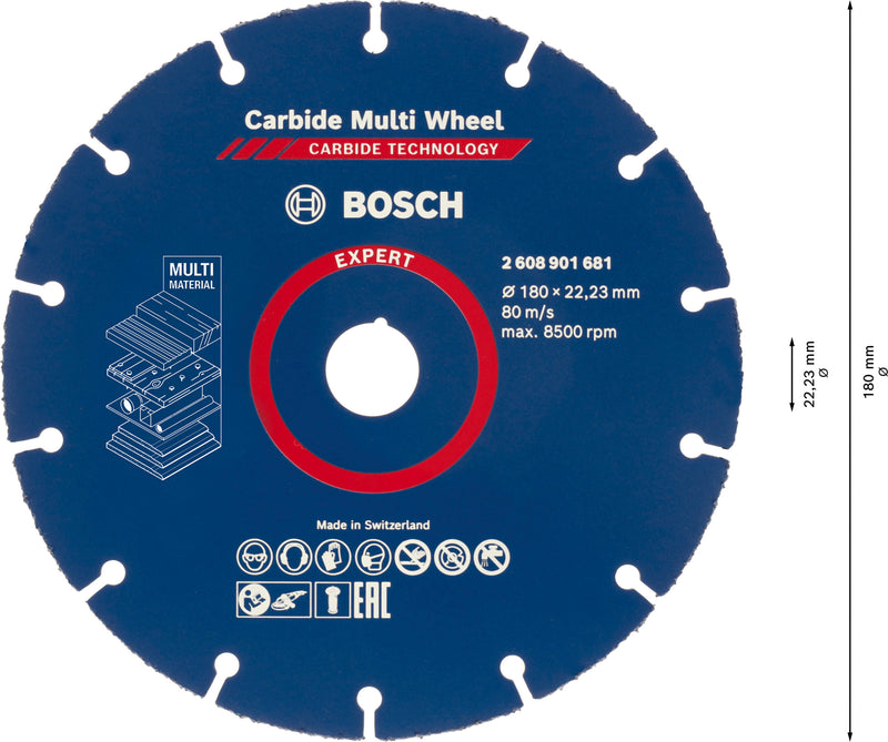 Bosch CARBIDE MULTI WHEEL 180X22.23MM