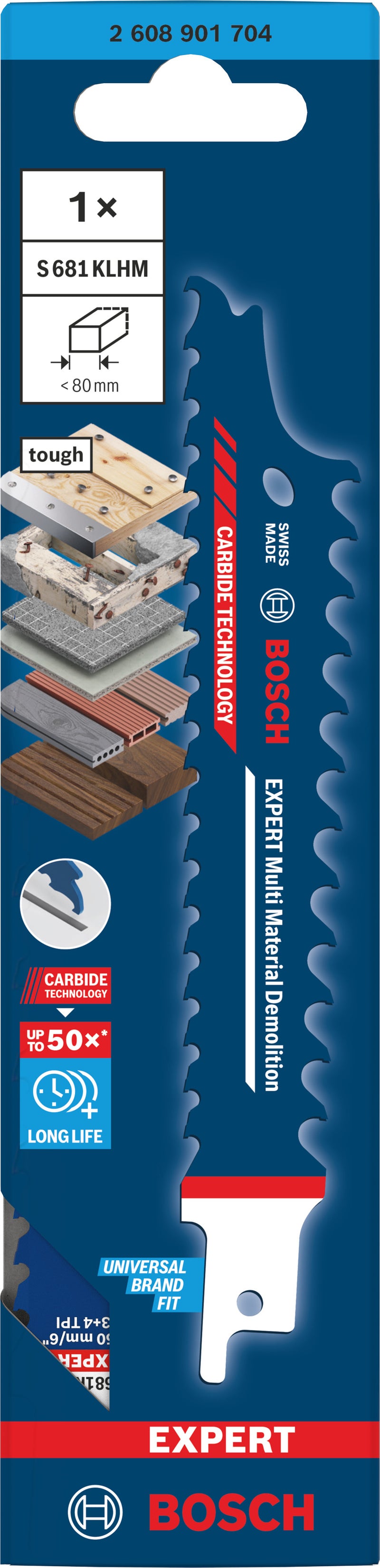 Electric saw blades, Bosch Accessories special (EXPERT Multi Material Demolition Blade S681KLHM)