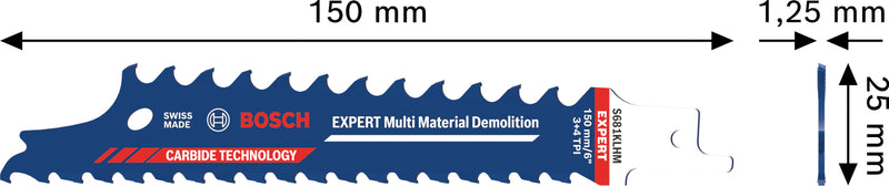 Hojas de sierra eléctrica, accesorios especiales de Bosch (Expert Multi Material Demolition Blade S681KLHM, 10 piezas)