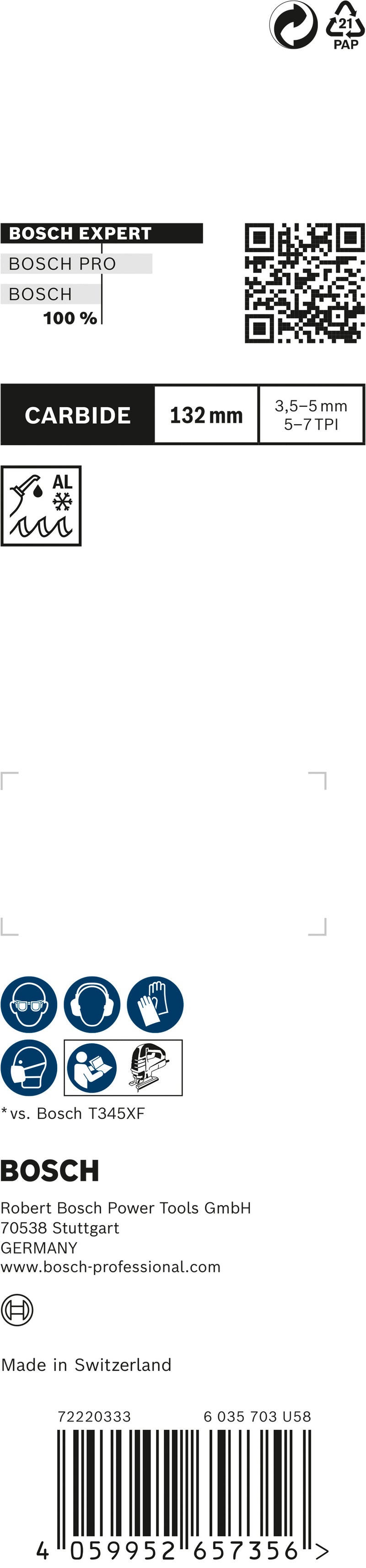 Hoja de sierra de calar multimaterial Bosch EXPERT T367XHM, 2 piezas