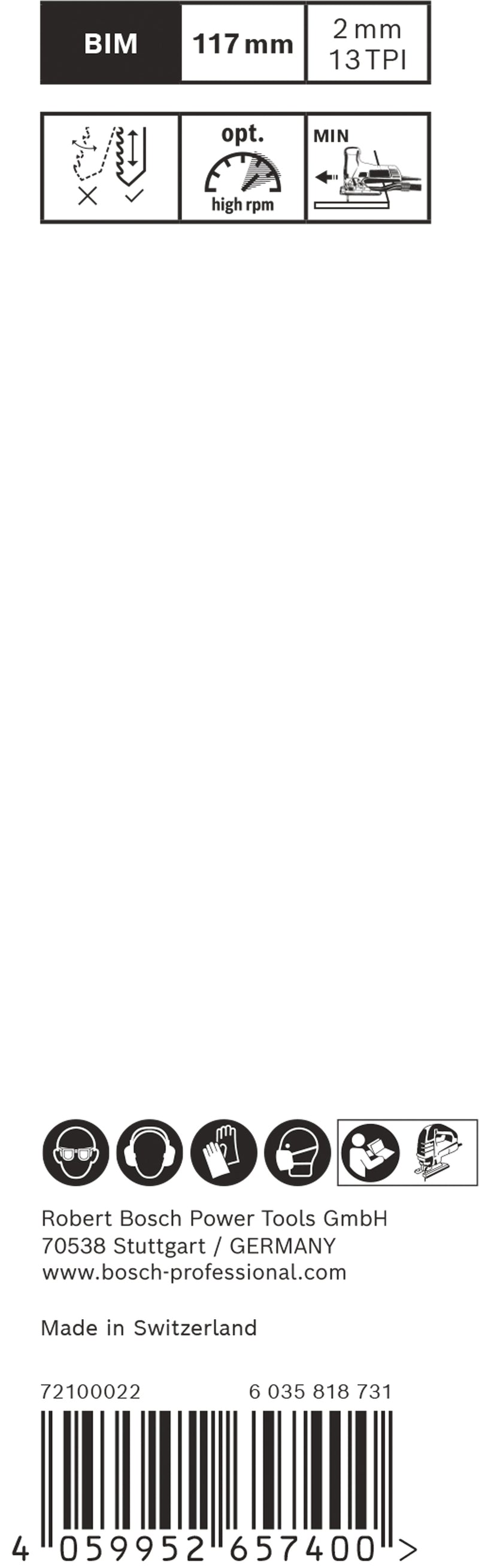 Bosch EXPERT Hardwood 2-side clean T308BF jigsaw blade, 2 pcs.