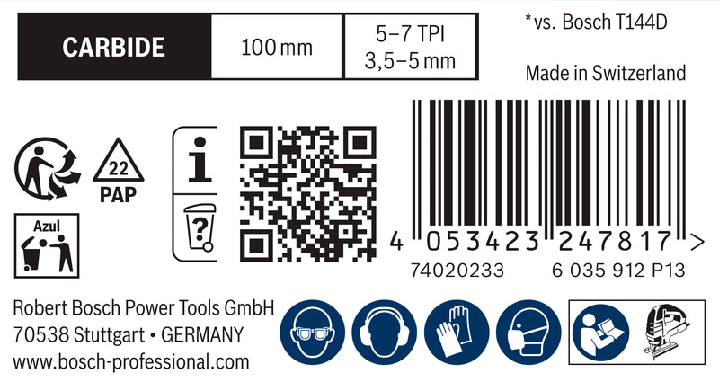 Bosch EXPERT Hardwood fast T144DHM paquete de 10 piezas