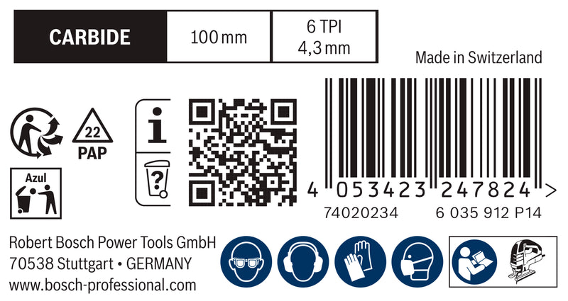Yeso de fibra Bosch EXPERT T141HM, paquete de 10 unidades
