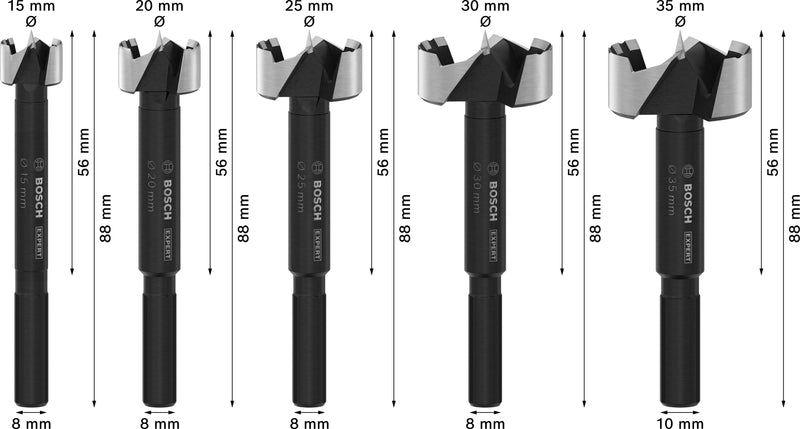 Conjunto de brocas Bosch EXPERT Wood Forstner, Ø 15
