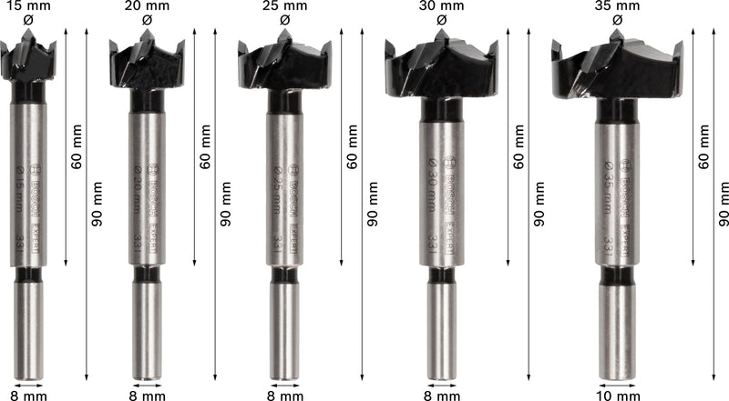 Conjunto de corte de dobradiças para madeira laminada Bosch EXPERT