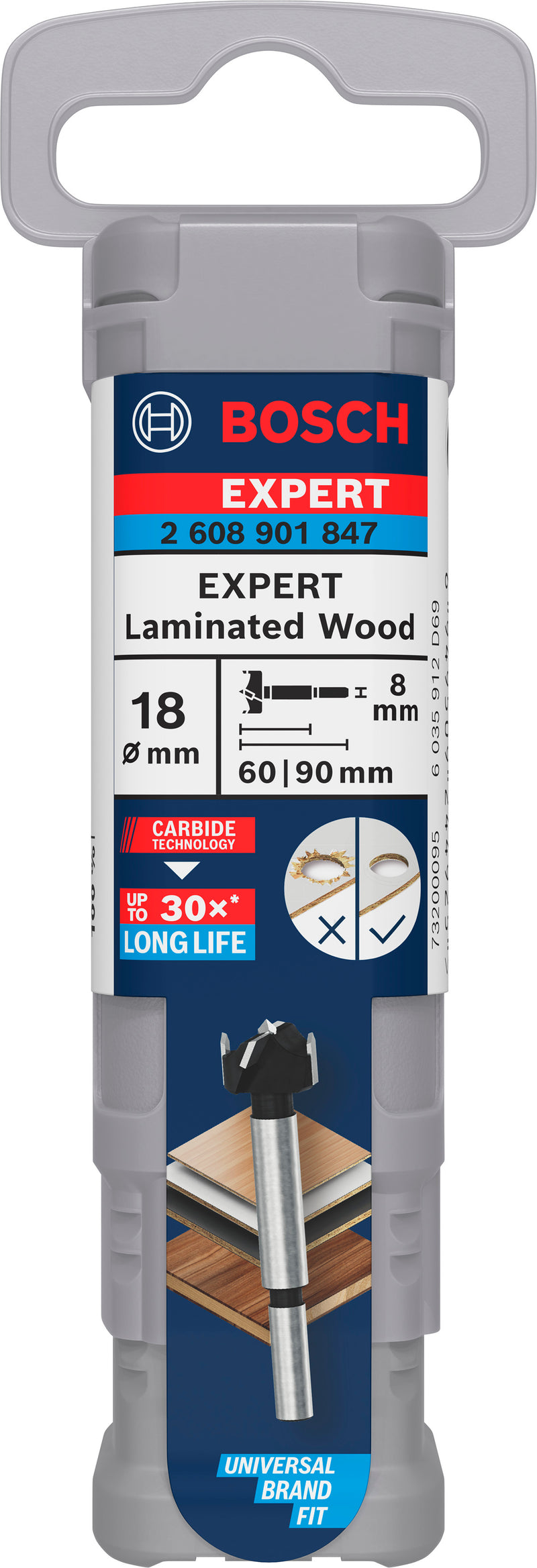 Broca de corte para bisagras de madera laminada Bosch EXPERT