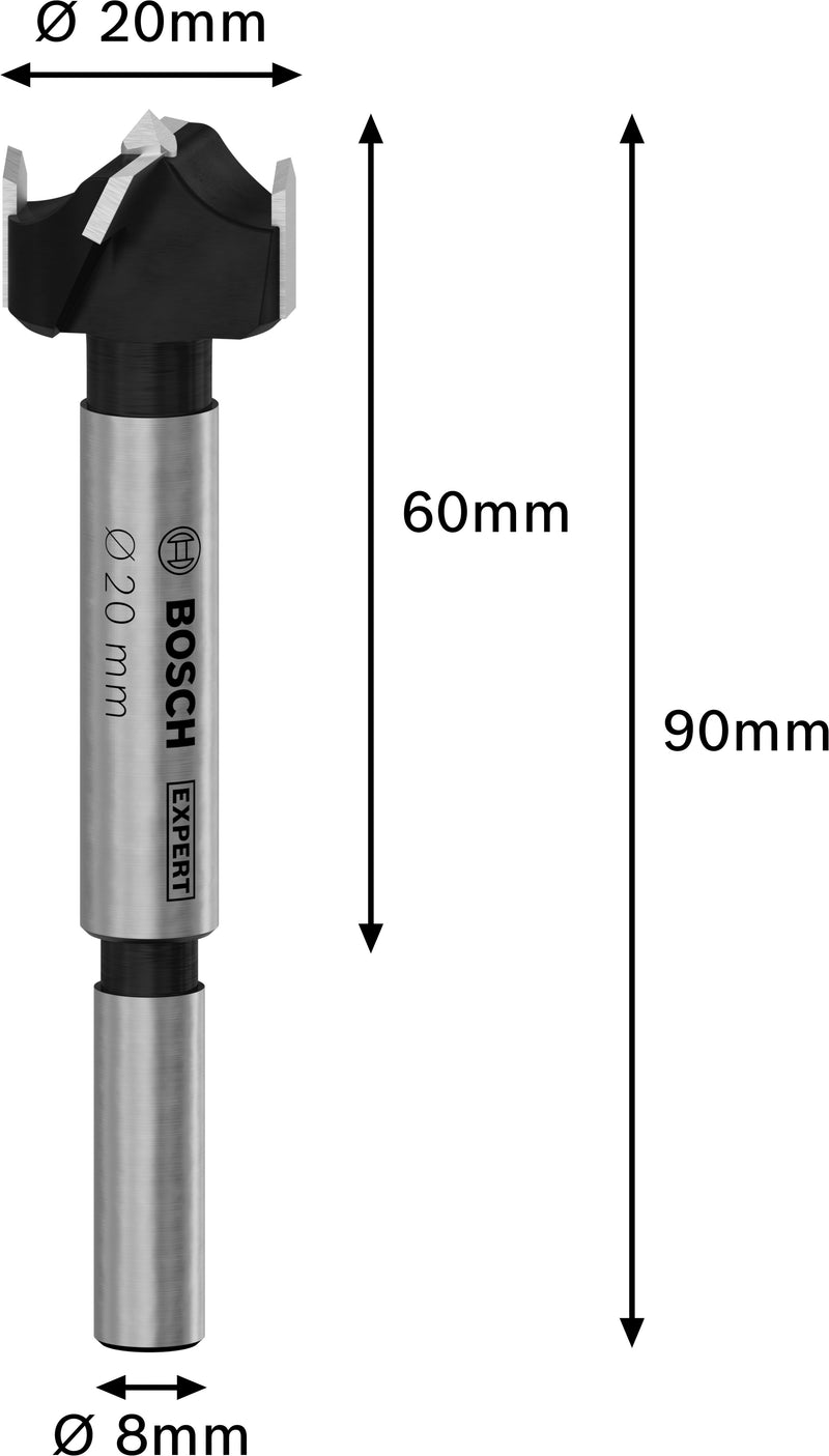 Broca de corte para bisagras de madera laminada Bosch EXPERT