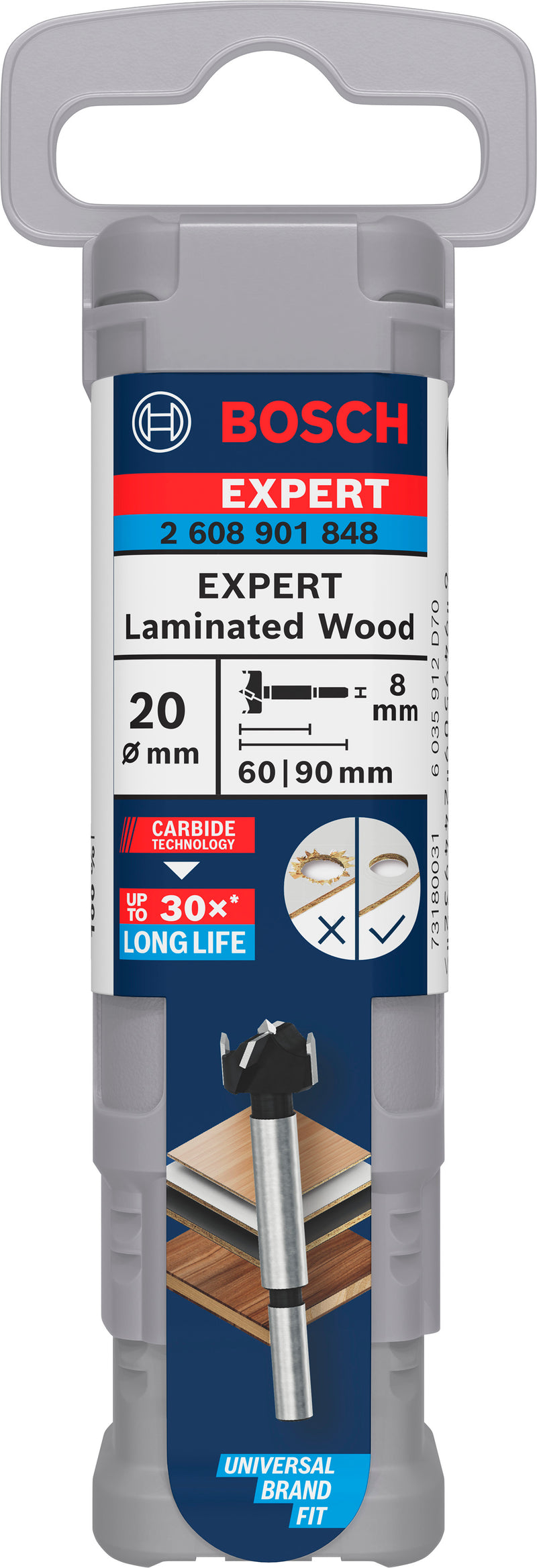 Broca de corte para bisagras de madera laminada Bosch EXPERT