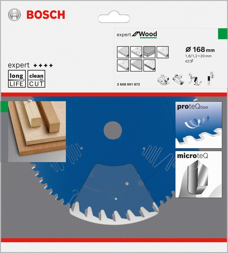 Bosch Expert for Wood 168 x 20 x 1.8/1.2 mm, T42