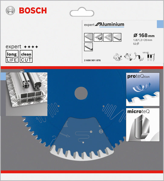 Bosch Expert for Aluminium 168x20x1.8/1.2x52T