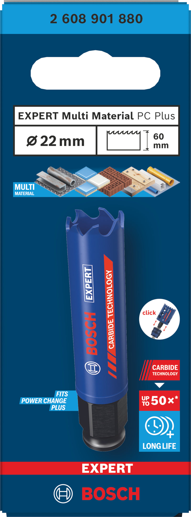 Accesorios Bosch para sierras de corona (sierra de corona EXPERT Multi Material Power Change Plus, 22 x 60 mm)