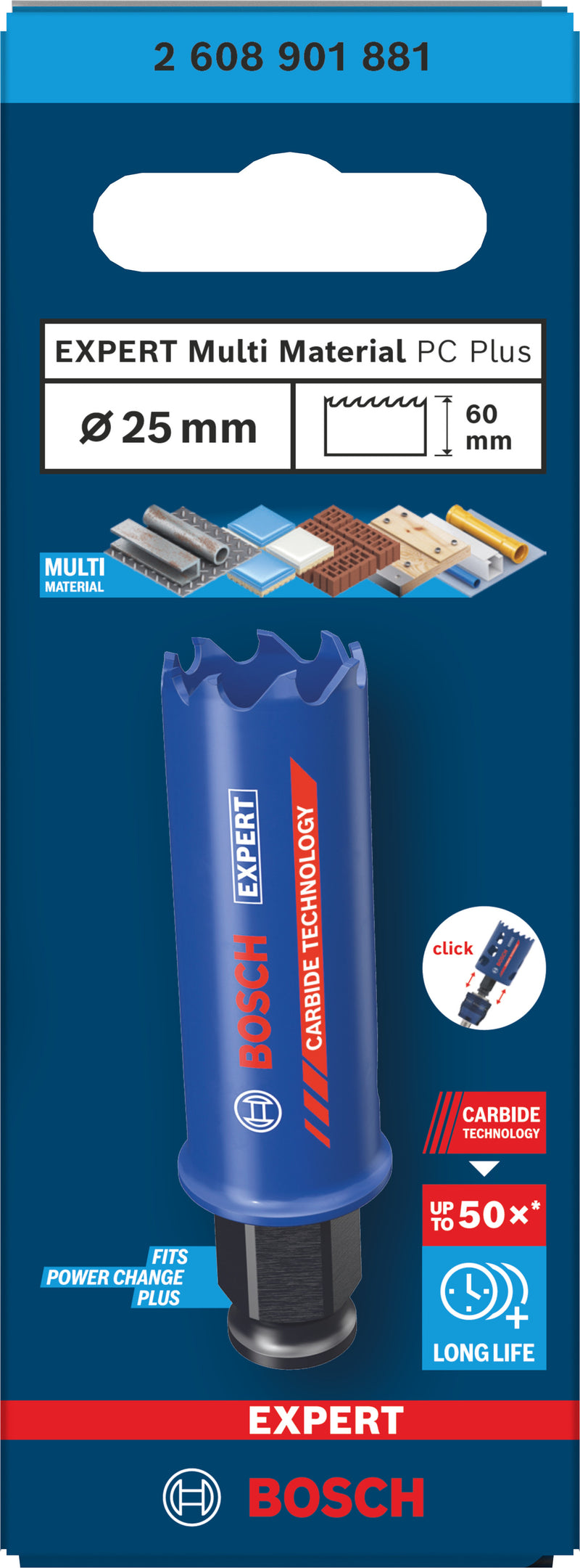 Serras craneanas Bosch Accessories (Serra craneana EXPERT Multi Material Power Change Plus, 25 x 60 mm)