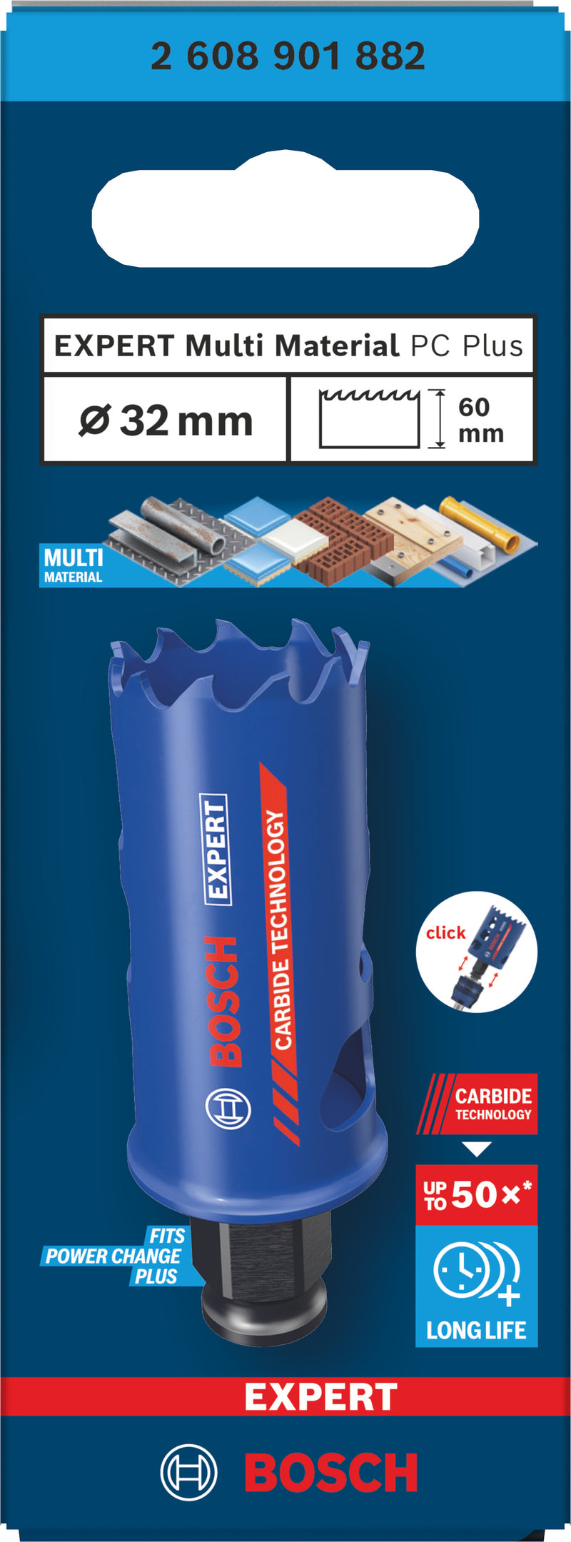 Bosch Accessories Hole Saws (EXPERT Multi Material Power Change Plus Hole Saw, 32 x 60 mm)