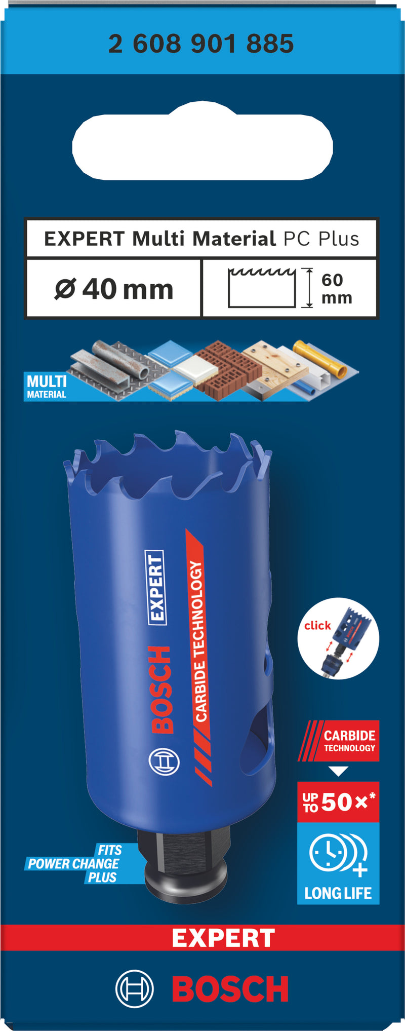 Serras craneanas Bosch Accessories (Serra craneana EXPERT Multi Material Power Change Plus, 40 x 60 mm)