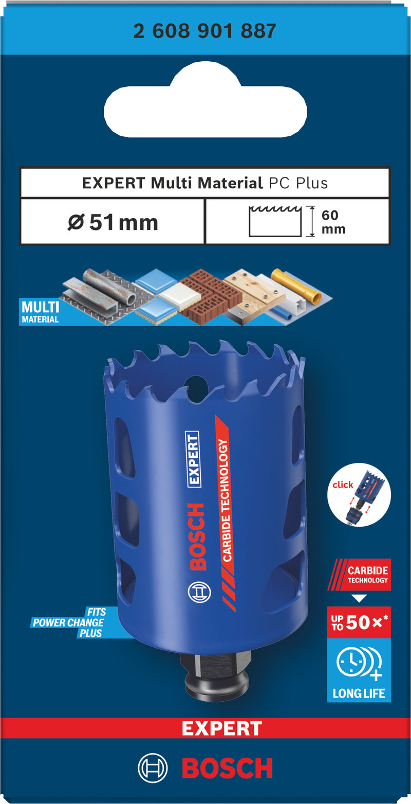 Accesorios Bosch para sierras de corona (sierra de corona EXPERT Multi Material Power Change Plus, 51 x 60 mm)