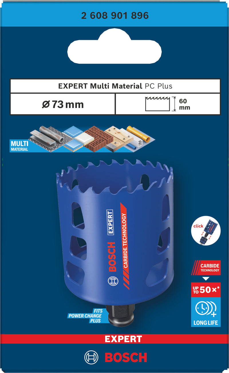 Bosch Accessories Hole Saws (EXPERT Multi Material Power Change Plus Hole Saw, 73 x 60 mm)