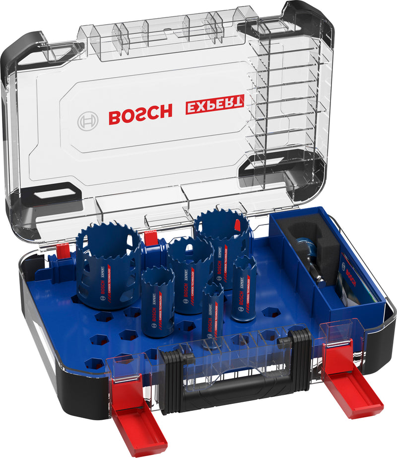 Hole saws, Bosch Accessories sets (EXPERT Multi Material Power Change Plus hole saw set, 22; 25; 35; 51; 60; 68 x 60 mm, 9 pcs)