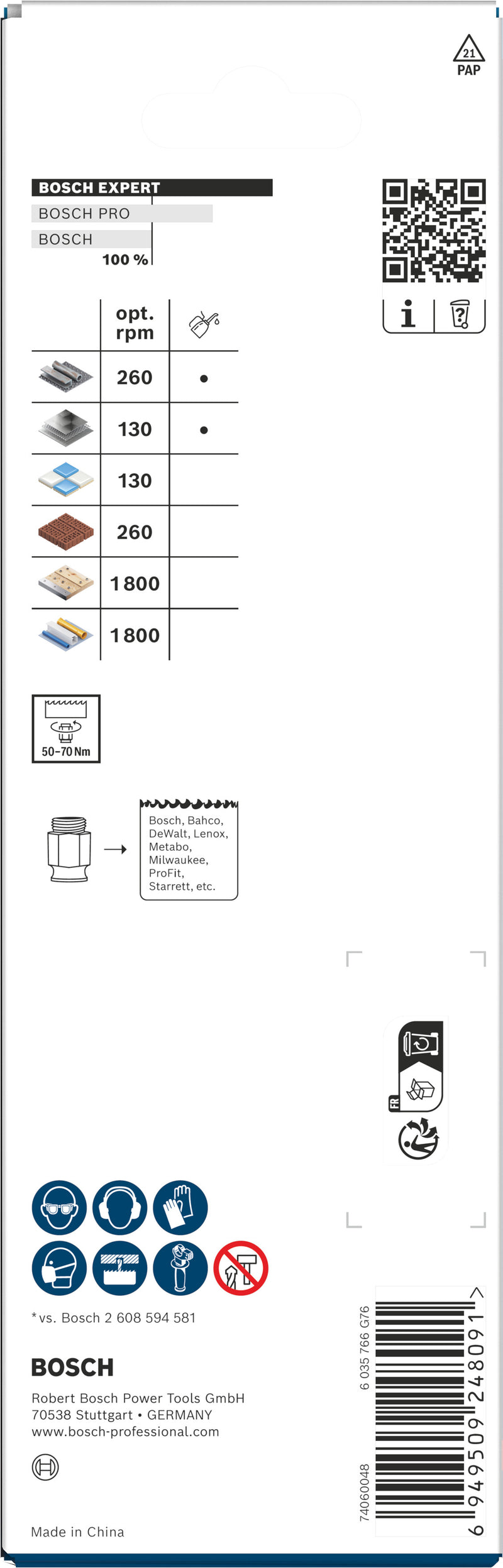 Accesorios Bosch para sierras de corona (juego de sierras de corona EXPERT Multi Material Power Change Plus, 68 x 60 mm)