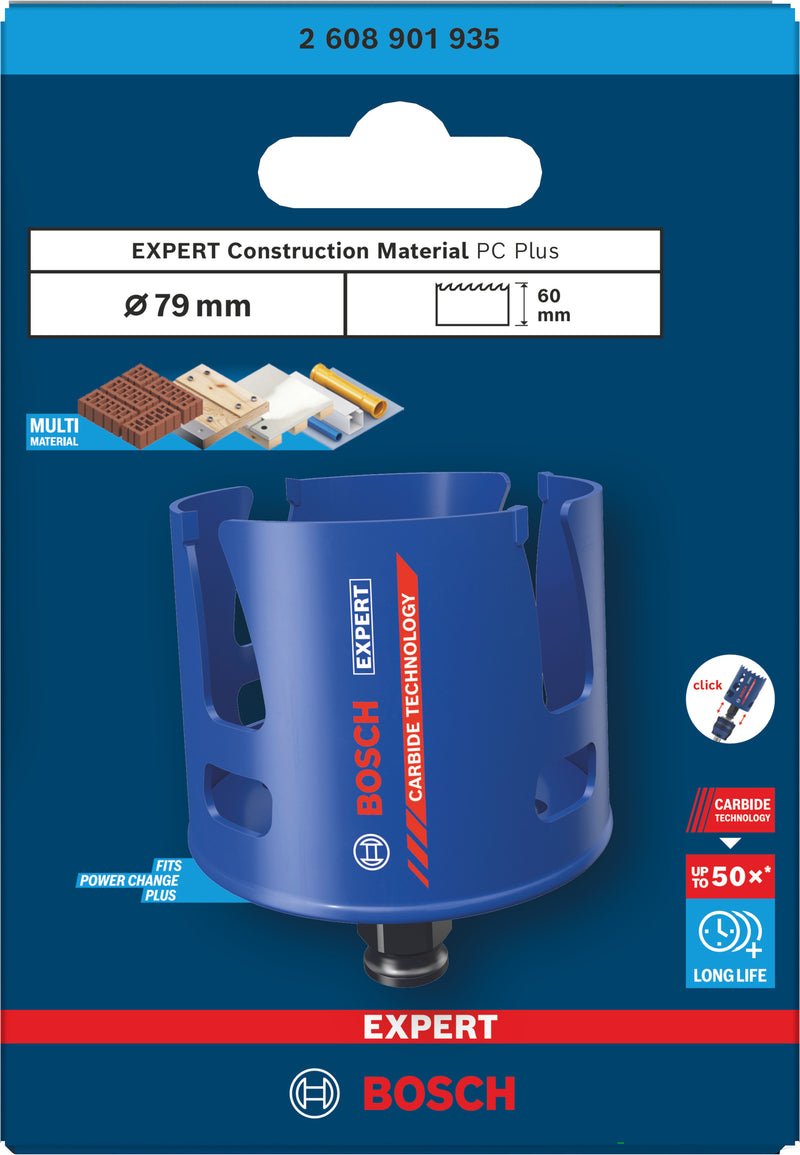 Bosch Accessories Hole Saws (EXPERT Construction Material Power Change Plus Hole Saw, 79 x 60 mm)