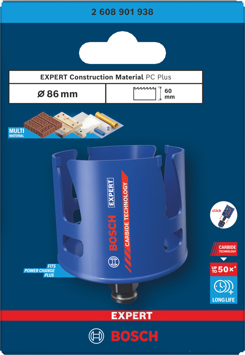 Bosch Accessories Hole Saws (EXPERT Construction Material Power Change Plus Hole Saw, 86 x 60 mm)