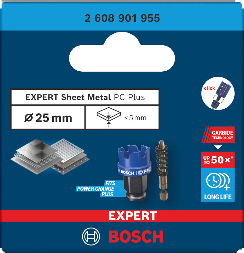 Accesorios Bosch para sierras de corona (sierra de corona EXPERT Sheet Metal Power Change Plus, 25 x 5 mm)