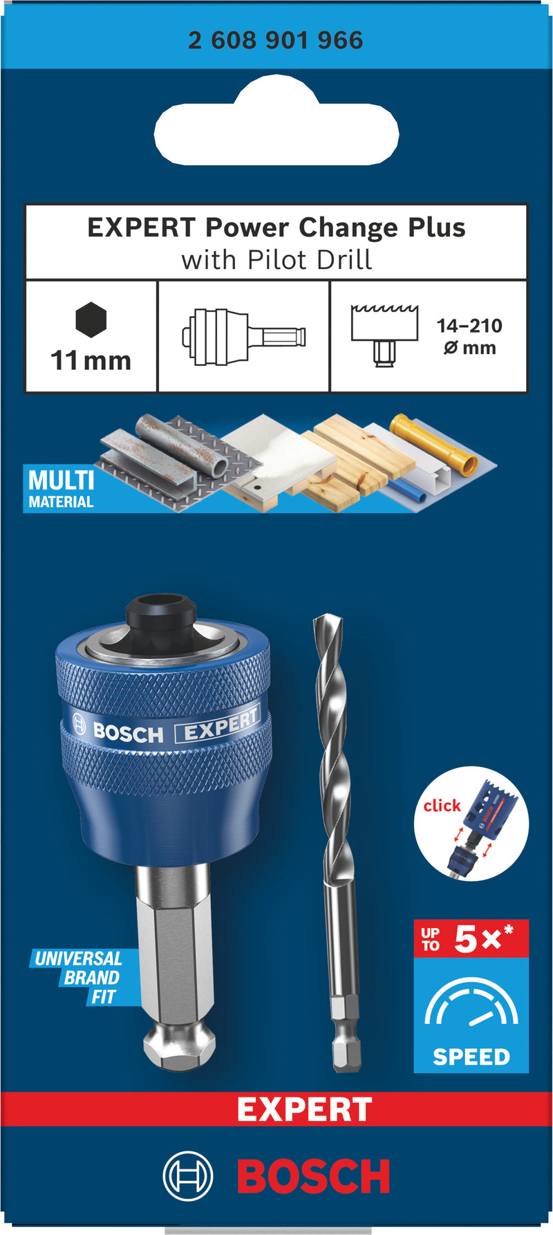 Accesorios Bosch para función de sierra de corona (EXPERT Power Change Plus con broca de centrado, Ø7,15 x 60 x 105 mm, 2 unidades)