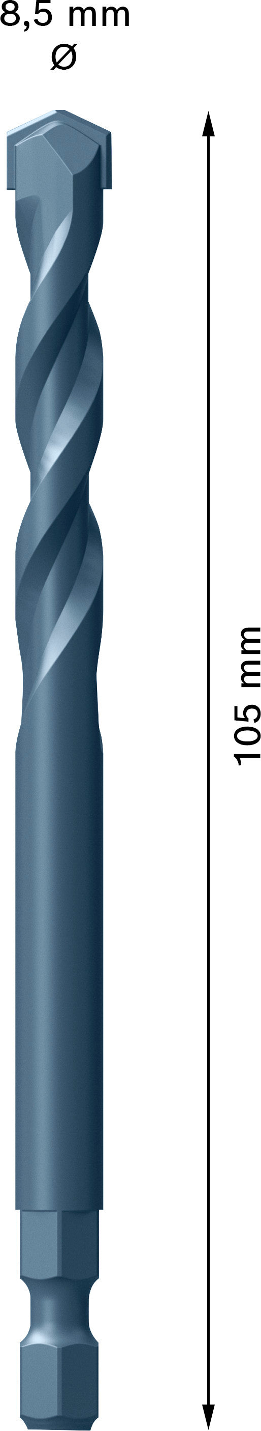 Bosch Accessories for hole saw function tools (Center drill for EXPERT Power Change Plus, TCT, Ø8.5 x 60 x 105 mm)