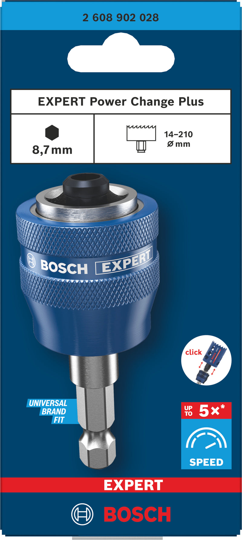 Bosch Accessories for hole saw function tools (EXPERT Power Change Plus shaft, 8.7 mm hexagonal shank)