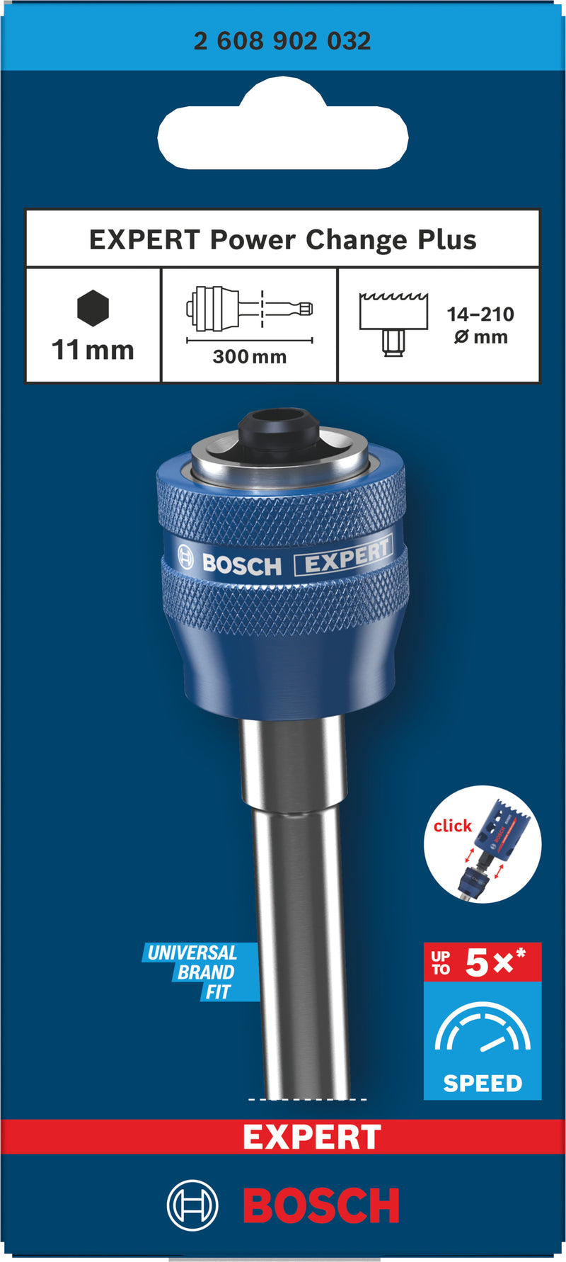 Acessórios de função serras craneanas Bosch Accessories (Barra de extensão de eixo de serra craniana EXPERT Power Change Plus. encabadouro hexagonal de 11 mm, 300 mm)