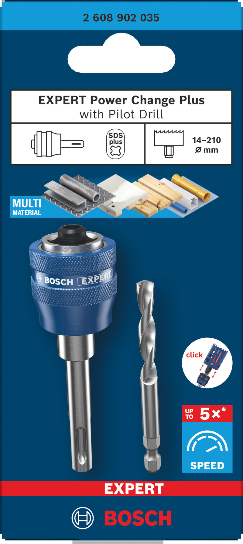 Acessórios de função serras craneanas Bosch Accessories (Eixo EXPERT Power Change Plus com broca de centrar, SDS plus, HSS-G, 7,15 x 45 x 85 mm)
