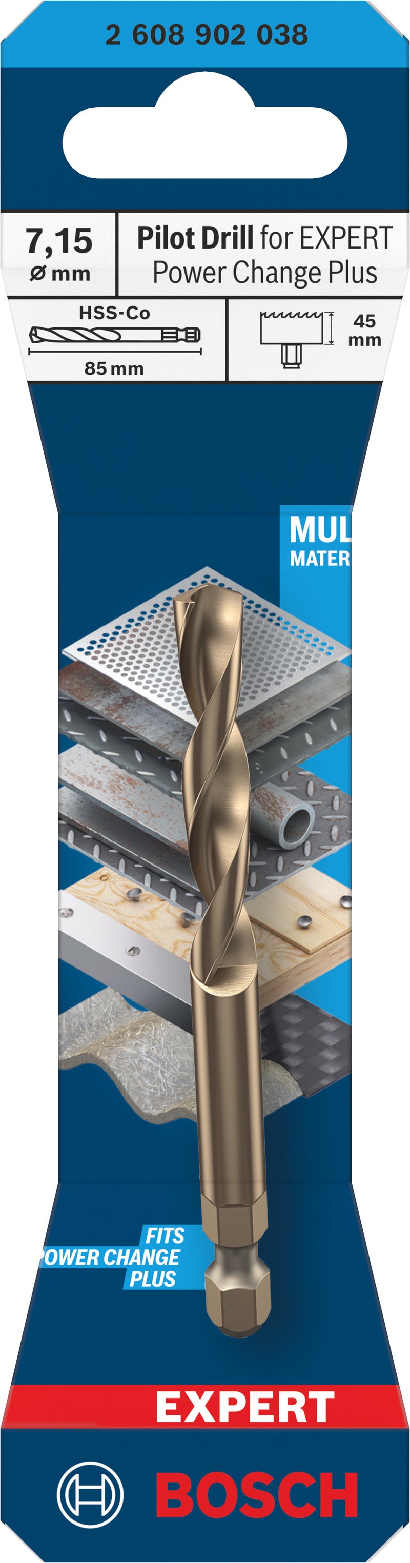 Acessórios de função serras craneanas Bosch Accessories (Broca de centrar para EXPERT Power Change Plus, HSS-Co, Ø7,15 x 44 x 85 mm)