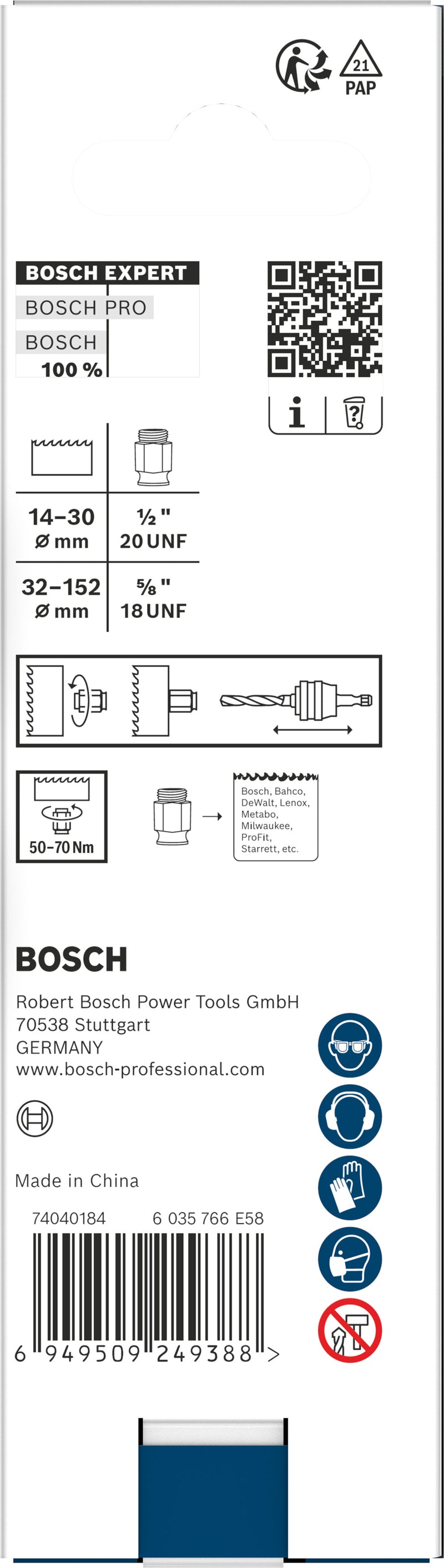 Accesorios Bosch para funciones de sierra de corona (juego de tuercas adaptadoras EXPERT Power Change Plus, 2 tuercas adaptadoras para HS 14-30 mm, 4 tuercas adaptadoras para HS 32-210 mm)