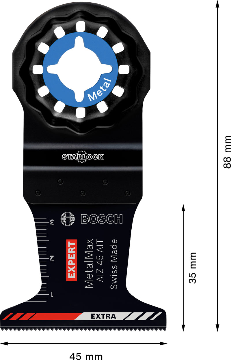 Lâminas de serra sabre, ferramenta multifunções Bosch Accessories (Lâmina para corte de imersão EXPERT AIZ 45 AIT MetalMax, 45 x 35 mm)