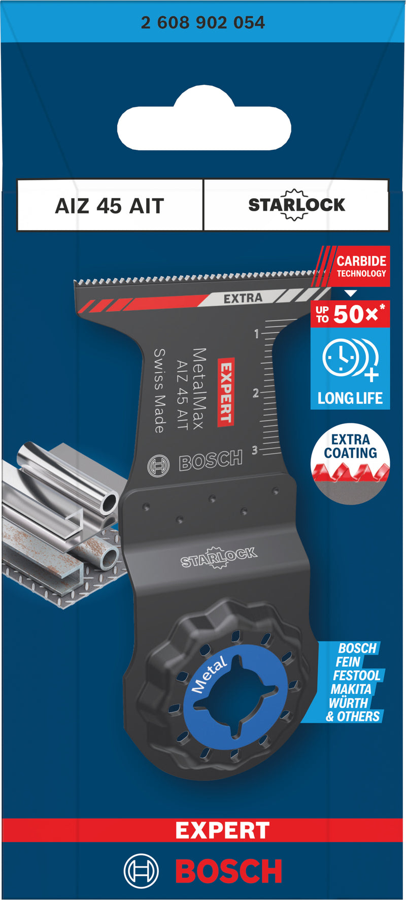 Lâminas de serra sabre, ferramenta multifunções Bosch Accessories (Lâmina para corte de imersão EXPERT AIZ 45 AIT MetalMax, 45 x 35 mm)