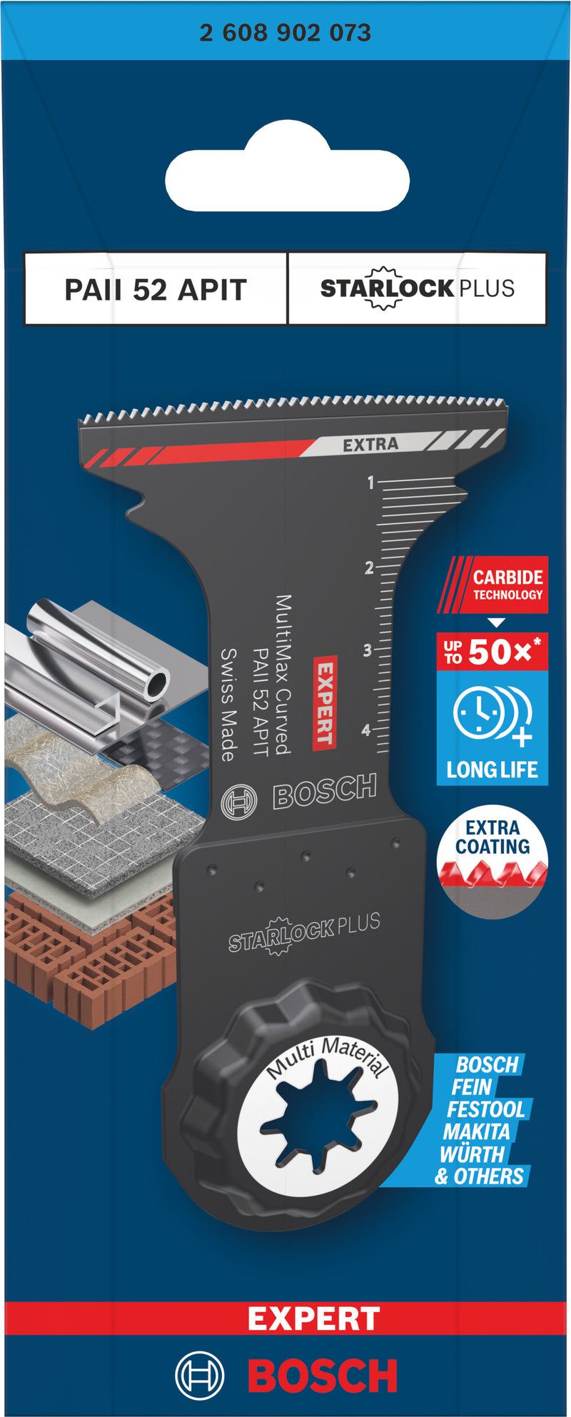 Lâminas de serra sabre, ferramenta multifunções Bosch Accessories (Lâmina para corte de imersão EXPERT PAII 52 APIT MultiMax, 52 x 50 mm)
