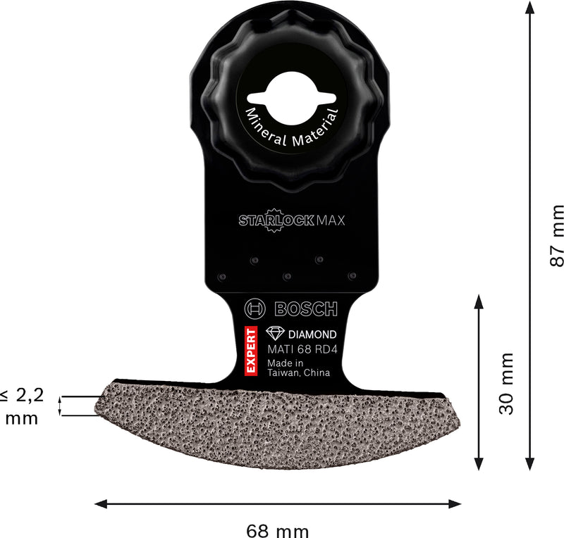 Lâminas de serra sabre, ferramenta multifunções Bosch Accessories (Lâmina de canto EXPERT MATI 68 RD4, 68 x 30 mm)