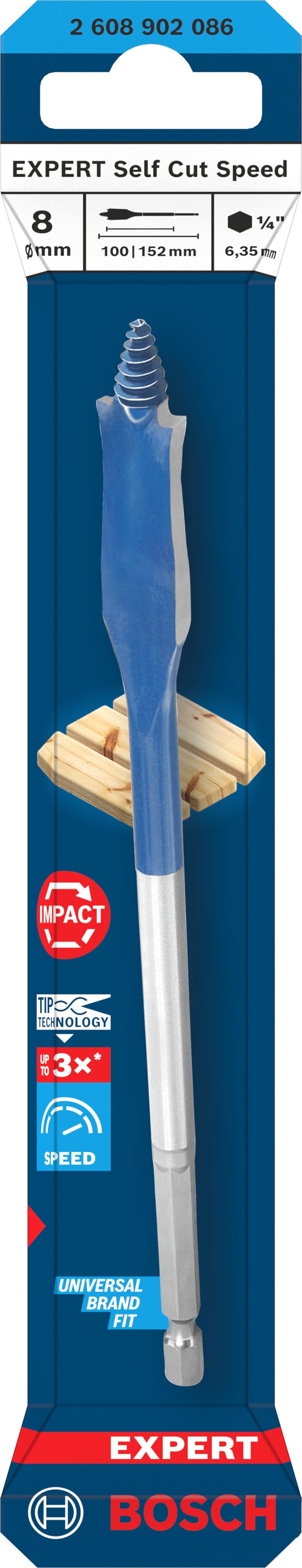 Accesorios Bosch Taladro (taladro plano EXPERT Self Cut Speed, 8 x 152 mm)