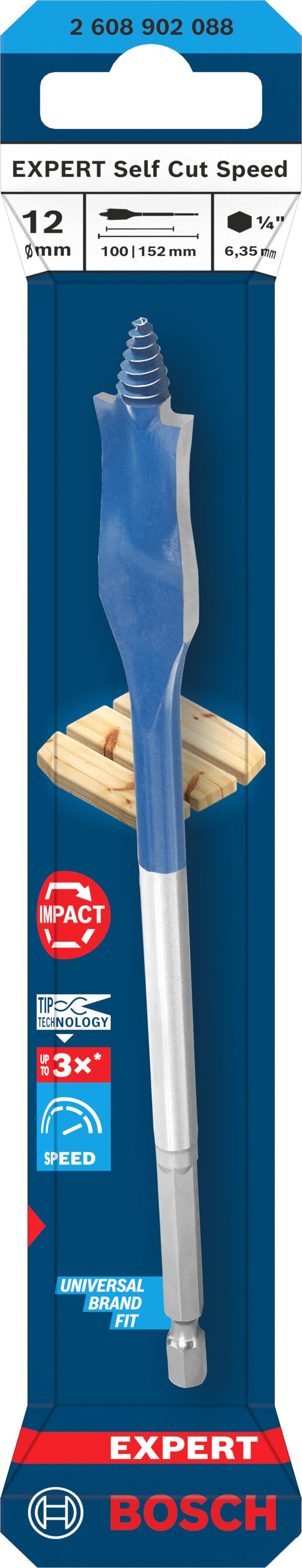 Accesorios Bosch Taladro (taladro plano EXPERT Self Cut Speed, 12 x 152 mm)