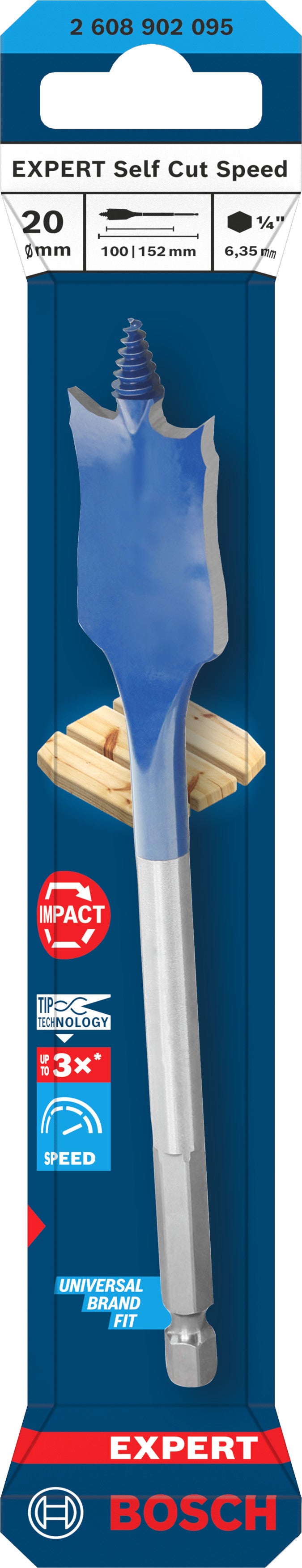 Accesorios Bosch Taladro (taladro plano EXPERT Self Cut Speed, 20 x 152 mm)