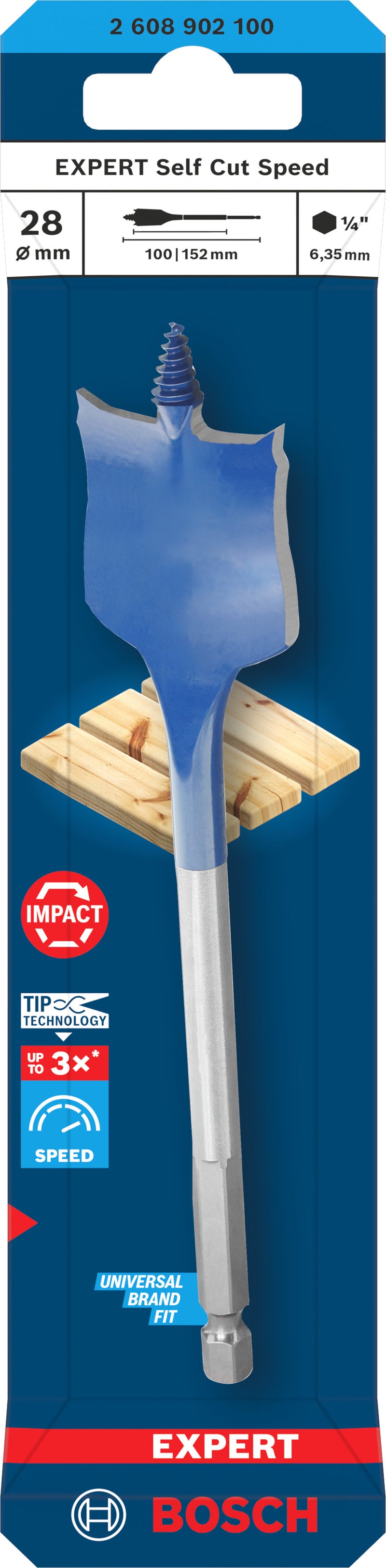 Accesorios Bosch Taladro (taladro plano EXPERT Self Cut Speed, 28 x 152 mm)