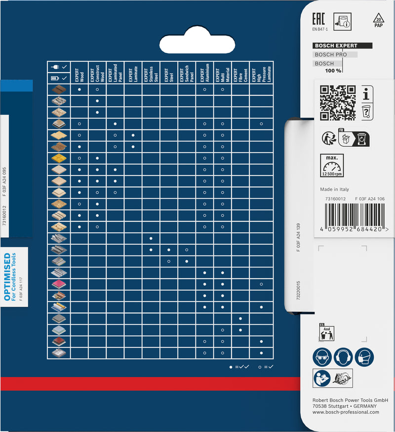 Discos para serras circulares. Bosch Accessories (Lâmina de serra sem fios circular EXPERT Aluminium cordless, 120 x 1,8/1,2 x 20 mm, T42)