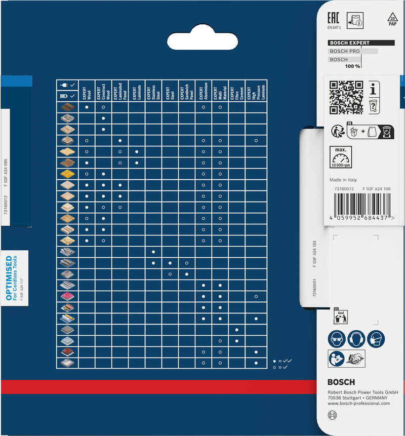 Discos para serras circulares. Bosch Accessories (Lâmina de serra sem fios circular EXPERT Aluminium cordless, 136 x 1,6/1 x 20 mm, T48)