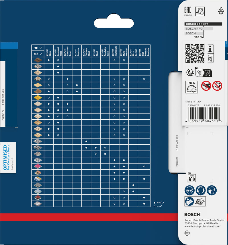 Discos para serras circulares. Bosch Accessories (Lâmina de serra sem fios circular EXPERT Stainless Steel cordless, 140 x 1,5/1,2 x 20 mm, T30)