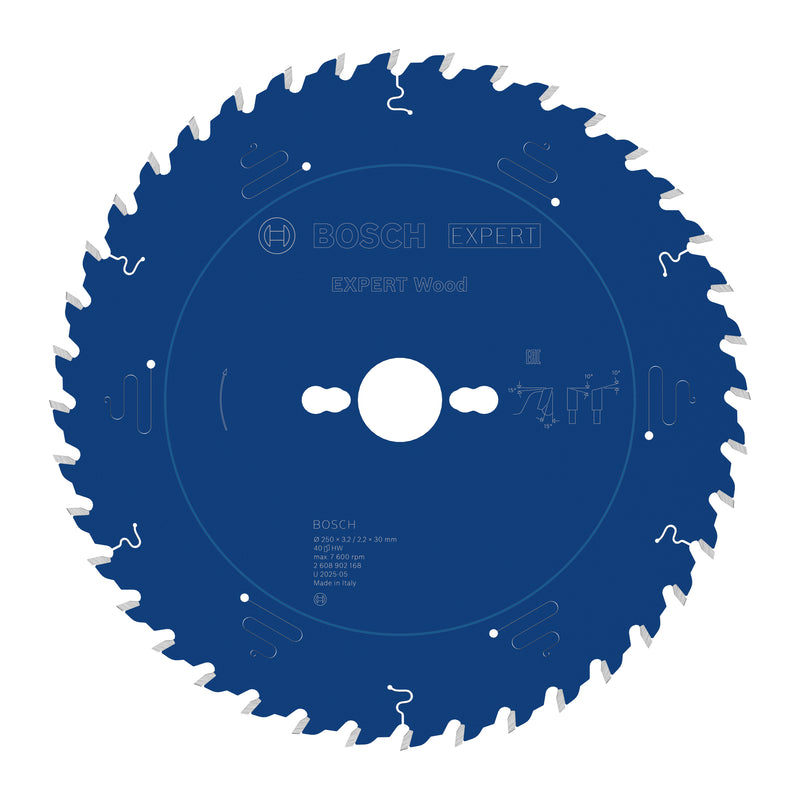 Hojas de sierra circular. Accesorios Bosch (hoja de sierra circular EXPERT Wood, 250 x 3,2/2,2 x 30 mm, T40)