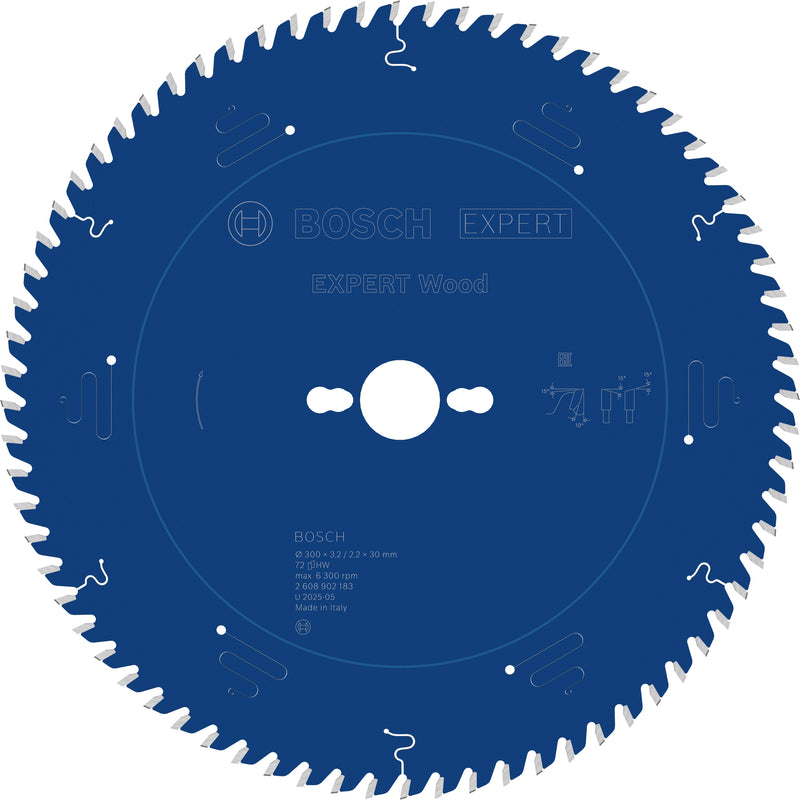 Hojas de sierra circular. Accesorios Bosch (hoja de sierra circular EXPERT Wood, 300 x 3,2/2,2 x 30 mm, T72)