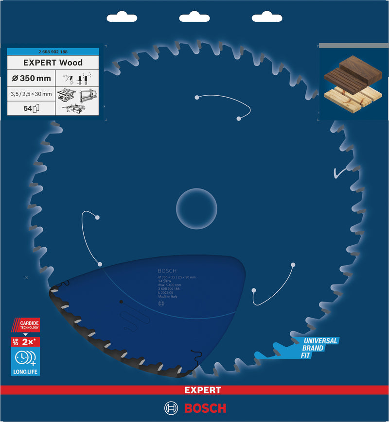 Circular saw blades. Bosch Accessories (EXPERT Wood circular saw blade, 350 x 3.5/2.5 x 30 mm, T54)